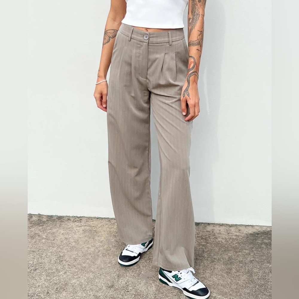 ARCHER PANTS PINSTRIPE BEIGE Size 0